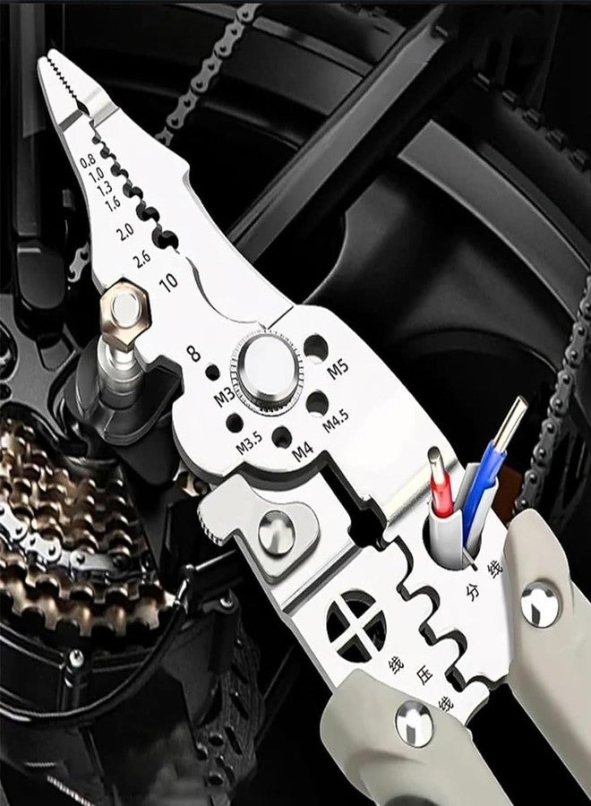 Guellix All in 1 Multifunction Stainless Steel Wire Stripper/Wire Crimping Tool, Wire Cutter, Wire Crimper, Cable Stripper, Wiring Tools and Multi-Function Hand Tool - Image 2