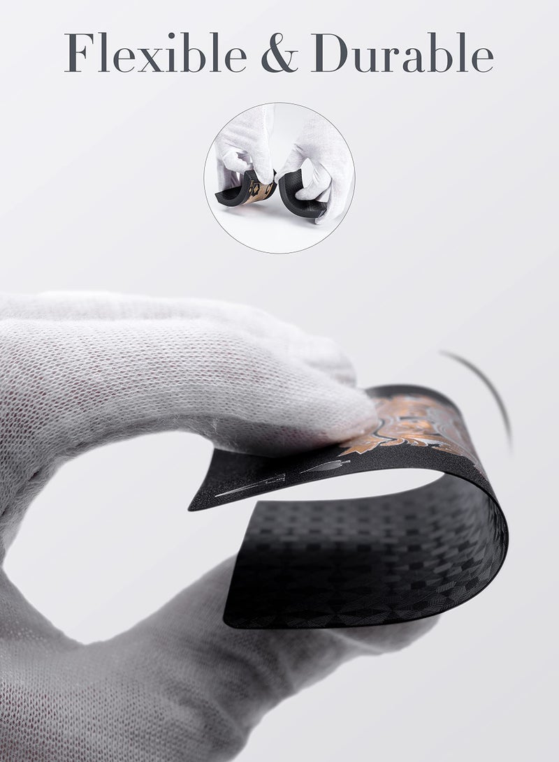 DURKU Diamond Plastic Poker Cards Deck, Waterproof Black-Gold Foil Poker Cards, Professional Deck of Cards Plastic Standard Playing Cards Magic Poker Cards for Family Party BBQ Gatherings - Image 4