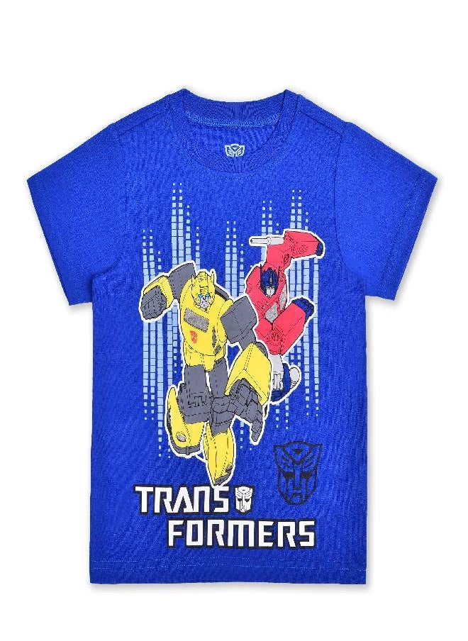 TRANSFORMERS Transformers Bumblebee and Optimus Prime Boys’ 4 Pack T-Shirts for Little Kids - Blue/Yellow/Black/Red  - Image 3