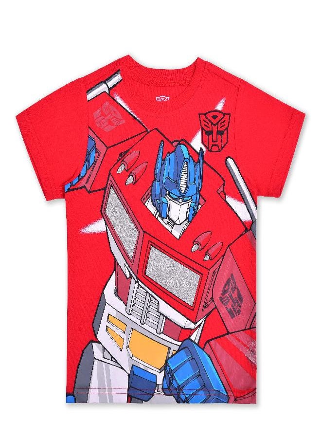 TRANSFORMERS Transformers Bumblebee and Optimus Prime Boys’ 4 Pack T-Shirts for Little Kids - Blue/Yellow/Black/Red  - Image 5