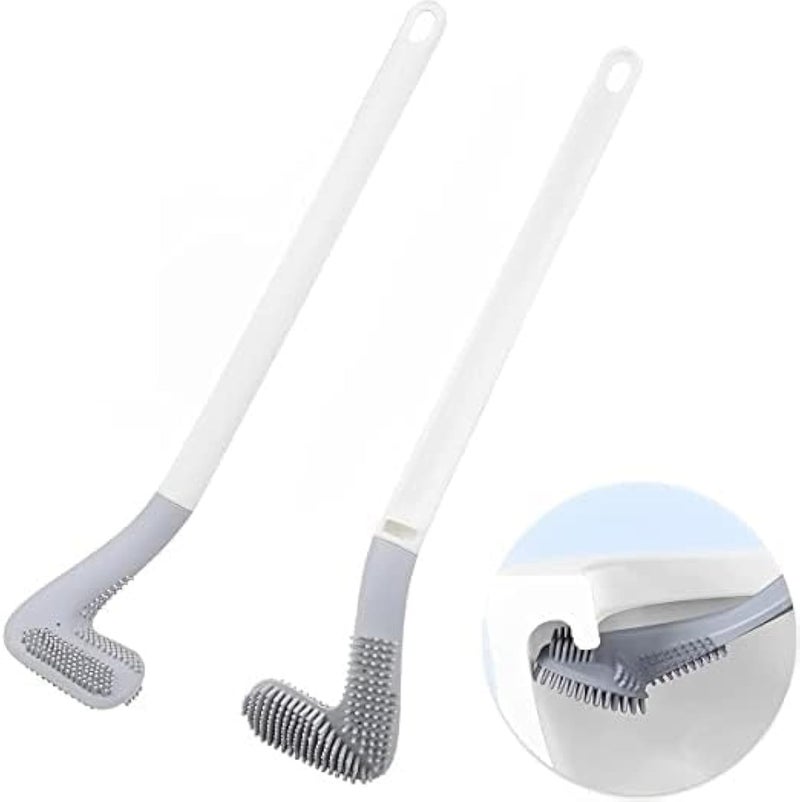 CleanSmith CleanSmith Special Silicon Toilet Cleaning Brush with Slim No Slip Long Handle Toilet Brush 360 Degree Deep Golf Head Brush Ideal for Cleaning Home Kitchen Bathroom Wash Basin Multicolor - Image 1