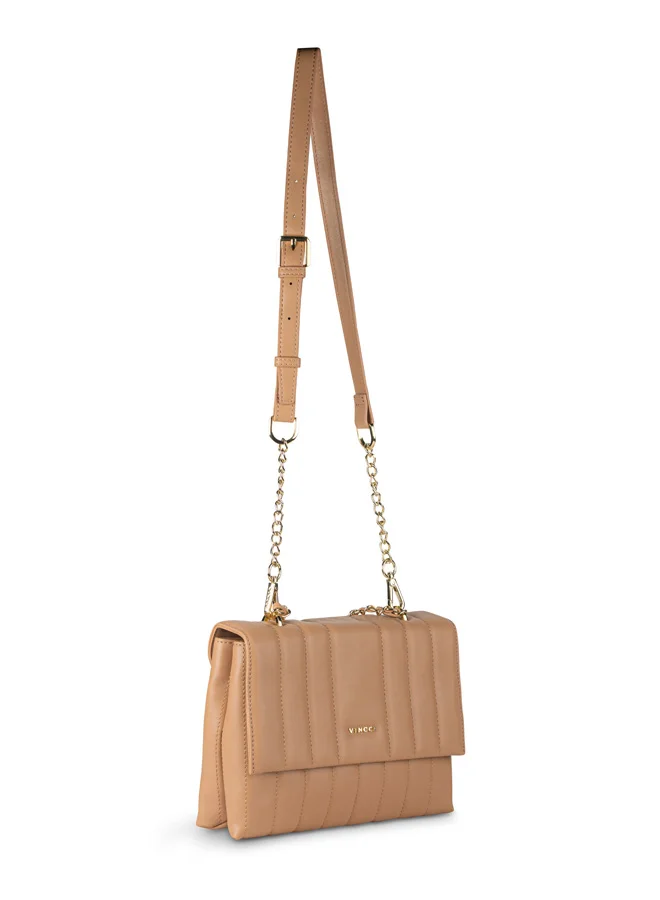 فينتشي حقيبة كتف نسائية بتفاصيل بسلسلة مبطنة بالأغطية