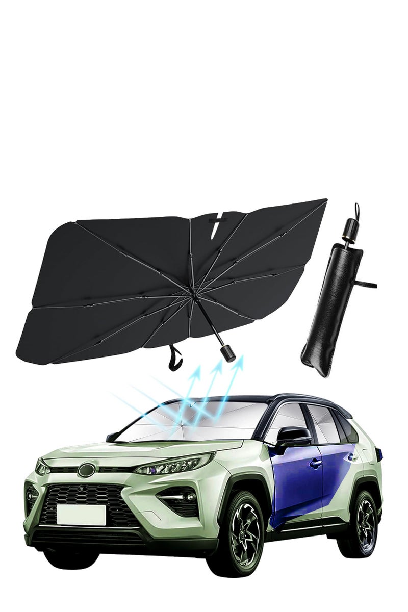 TORONTO Car Windshield Sun Shade Umbrella – Foldable Front Windshield Cover for UV & Heat Protection – Fits Most SUV, Sedan, Pickup – Ideal for Extreme UAE Heat – Keep Vehicle Cool – Compact Storage  - Image 1