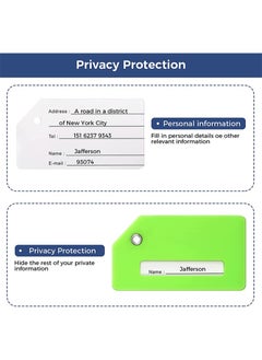 Aikanbo Pack of 6 Silicone Luggage Tags 3 Color Luggage Tags for Travel Luggage Name Tags Including Name ID Card with Partial Privacy Cover and Stainless Steel Loop for Secure Attachment  - Image 5