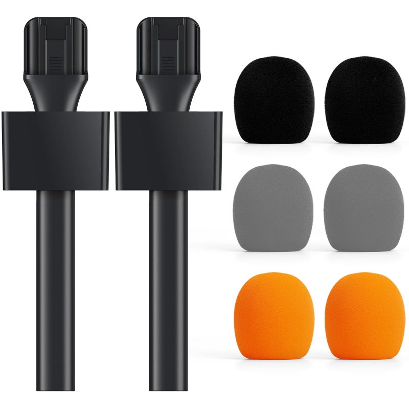 TONOR 2-Pack Handheld Adaptor for Interview Mic, Wireless Microphone Holder for Lavalier, Compatible with Rode, DJI and All Lav Mic, Microfono Solapa Stand with Flag Station, Windproof Foam, TP20 - Image 1