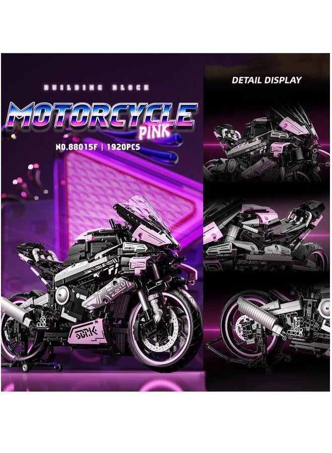 Motorcycle Building Blocks Toy Kit, 1920+ PCS Motorbike Bricks Sets, Adults and Enthusiasts, Collectible for 6+ Year Old Birthday Gifts, Build a Model - Image 4