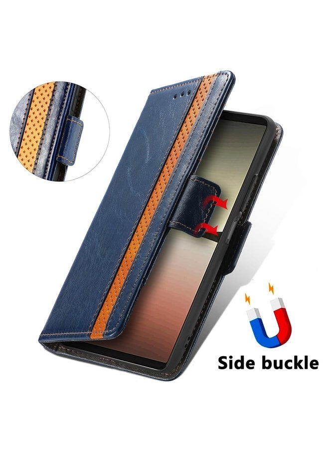 For Sony Xperia 5 IV CaseNeoSplicing Dual Magnetic Buckle Leather Phone Case(Blue)