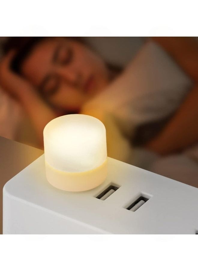 Generic - 5pcs USB Portable LED Night Light Mini Round Laptop Lamp Power (Random colour) - Image 1