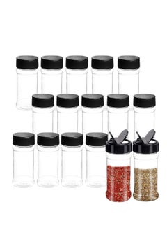 Arabest 16-Piece Plastic Seasoning Jar Set For Pour Or Shake, Clear Seasoning Jar For Spices, Powders, Chillies 3.5Oz  - Image 1