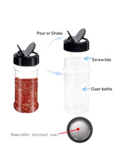 Arabest 16-Piece Plastic Seasoning Jar Set For Pour Or Shake, Clear Seasoning Jar For Spices, Powders, Chillies 3.5Oz  - Image 3