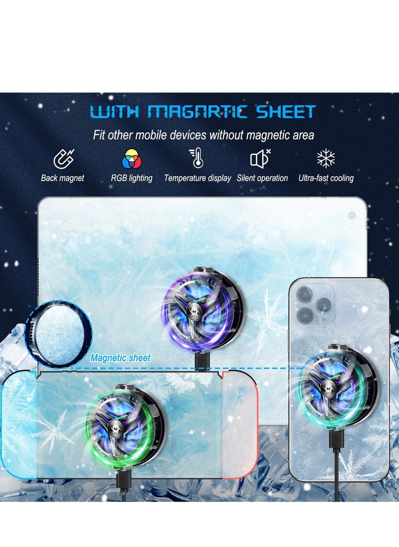 Generic Mobile Cooler Semiconductor,Real-time Temperature Display,Color Cycle Cell Semiconductor Phone Cooler Compatible with Phone/Switch/Pad/Laptop,Fit for Gaming,Outdoor Vlog  - Image 3