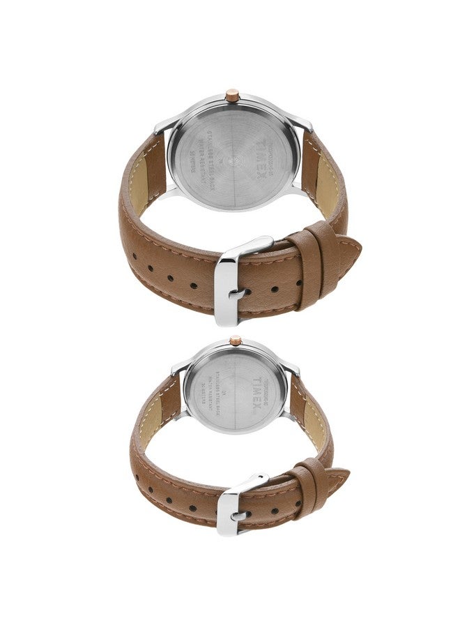 تيميكس ساعة TIMEX الجلدية للجنسين بمينا دائرية رمادية تناظرية من النحاس - Tw00Pr300 - Image 4