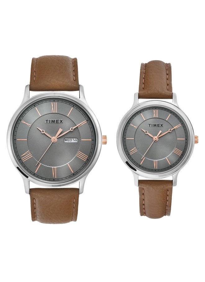 TIMEX Leather Unisex Pairs Grey Round Analog Brass Dial Watch- Tw00Pr300 - pzsku/ZC727FC724EEA60DAE6D7Z/45/_/1738306973/ea1834a0-2171-424a-86c8-da83dfd05b31