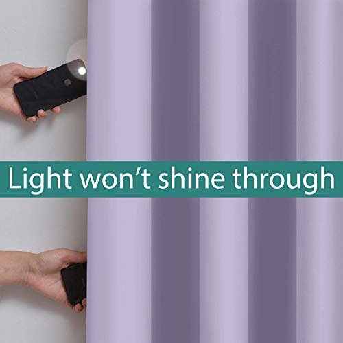 Yakamok 2 Thick Layers Completely Blackout Window Treatment Thermal Insulated Soundproof Drapes for Girl's Bedroom(52Wx96L, Lilac, 2 Panels) - Image 3