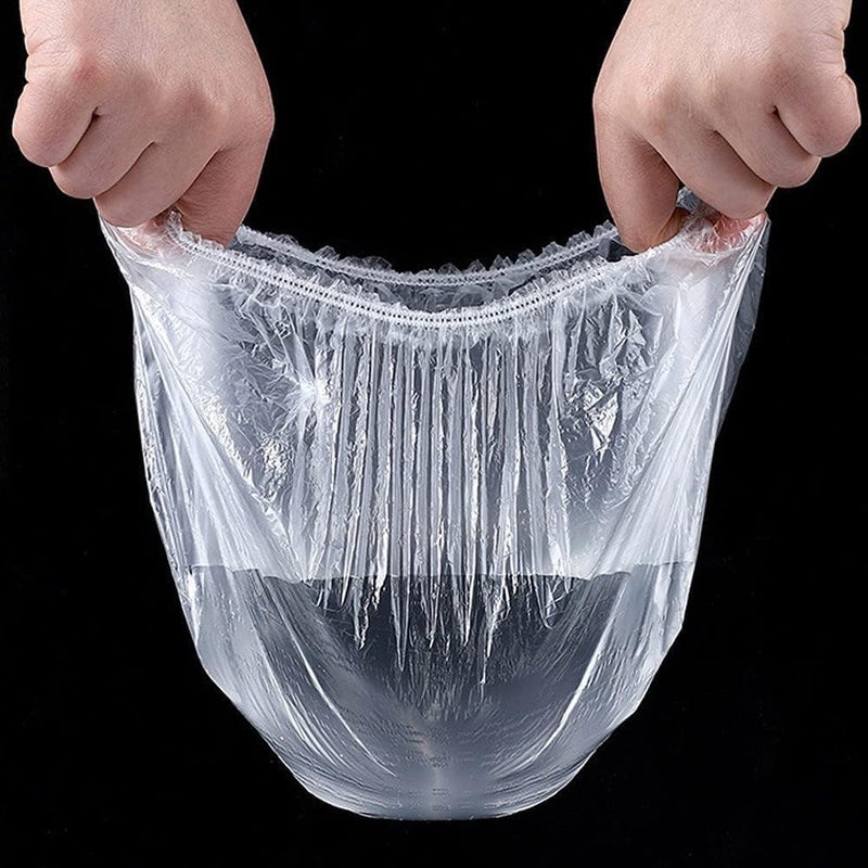 Anukmpa ANUKMPA 100pcs Plastic Food Storage Covers | Reusable & Stretchable Food Bowl Covers | Clear Elastic Food Bag Covers for Kitchen, Outdoor, and Fridge Perfect for Bowls, Plates, and Containers - Image 4