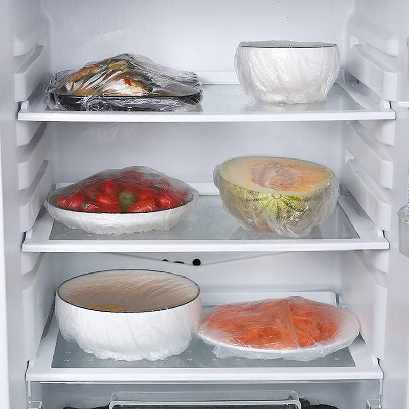 Anukmpa ANUKMPA 100pcs Plastic Food Storage Covers | Reusable & Stretchable Food Bowl Covers | Clear Elastic Food Bag Covers for Kitchen, Outdoor, and Fridge Perfect for Bowls, Plates, and Containers - Image 3