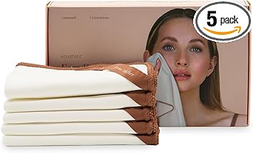waschies Cotton Face Towel Set of 5 Gentle Towel for Drying Face Reduces Skin Irritation Minimises Bacterial Transmission Highly Absorbent Washable Reusable - Image 1