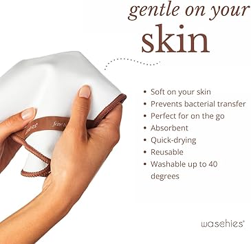 waschies Cotton Face Towel Set of 5 Gentle Towel for Drying Face Reduces Skin Irritation Minimises Bacterial Transmission Highly Absorbent Washable Reusable - Image 3