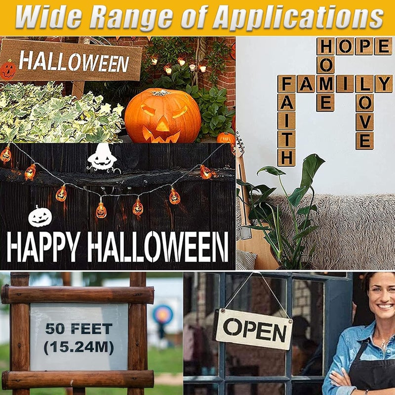 Devasya Crafts 46 Pcs Le tencils, Reusable Alphabet Templates Interlocking Stencil Kit Rock, Sign(6 Inch) - Image 5