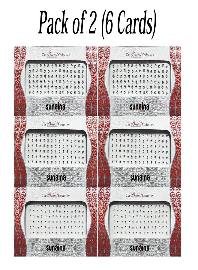 ساناينا مجموعة سونينا للعرائس، تصميمات متعددة الأشكال لبوتو بيندي للنساء والفتيات (كوندان/حجر أبيض)، 6 قطع - Image 3