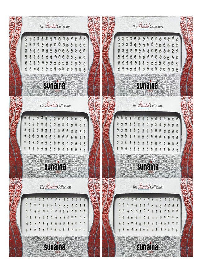 ساناينا مجموعة سونينا للعرائس، تصميمات متعددة الأشكال لبوتو بيندي للنساء والفتيات (كوندان/حجر أبيض)، 6 قطع - Image 2