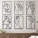 Cindeer Cindeer 6 Pieces Black Metal Wall Decor Modern Minimalist Abstract Woman Wall Art Aesthetic Female Wall Sculpture Line  - Image 2