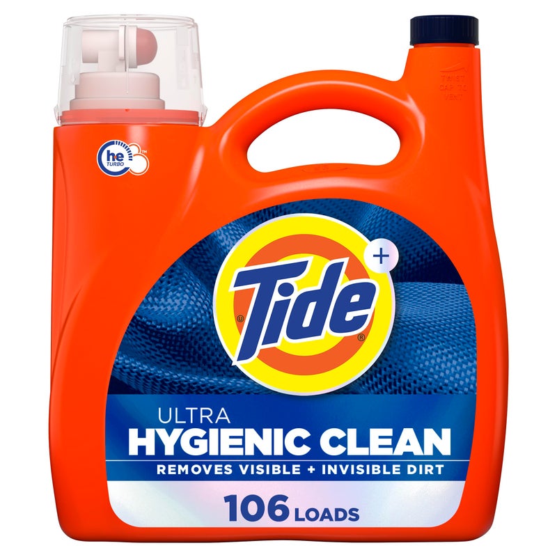 Tide Hygienic Clean Heavy 10x Duty Liquid Laundry Detergent, Original Scent, 149 fl oz, 106 Loads, HE Compatible - Image 1