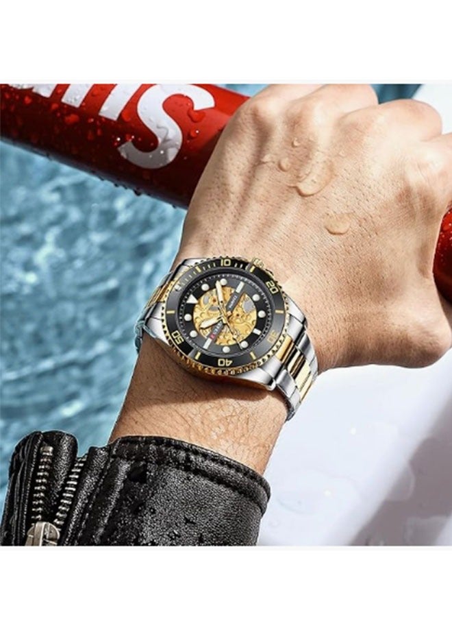 CURREN Wrist Watch Men's Fashion Quartz Sports Brand Luxury Business Waterproof Stainless Steel 8412 (TETON GOLD) - Image 3