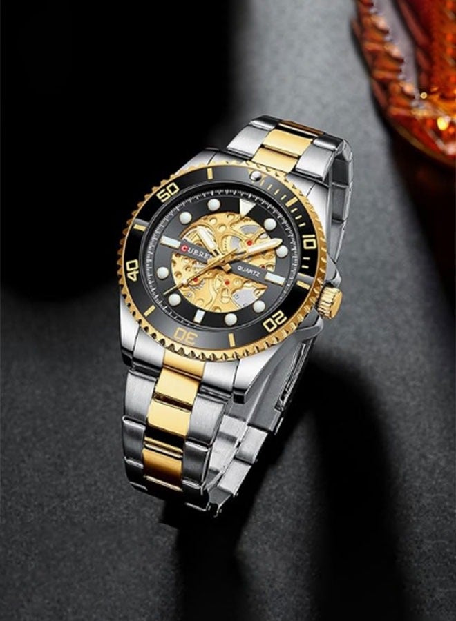 CURREN Wrist Watch Men's Fashion Quartz Sports Brand Luxury Business Waterproof Stainless Steel 8412 (TETON GOLD) - Image 4
