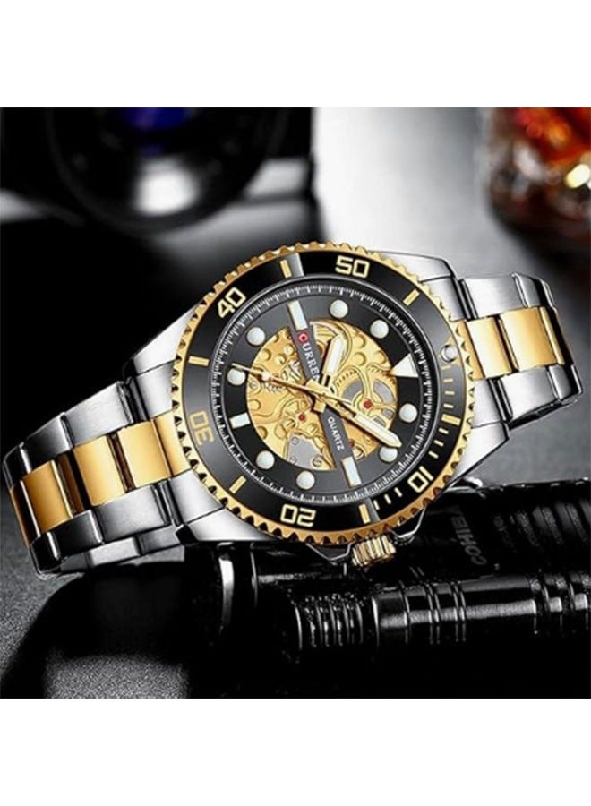 CURREN Wrist Watch Men's Fashion Quartz Sports Brand Luxury Business Waterproof Stainless Steel 8412 (TETON GOLD) - Image 5