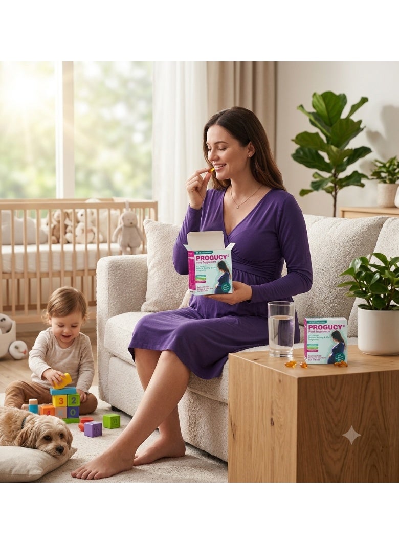 Atisav Pharma PROGUCY Prenatal Multivitamin with DHA & EPA | Pregnancy & Breastfeeding Vitamins with Folic Acid, Vitamin D & C | Omega 3 Prenatal Supplement for Women | 30 Soft Capsules - Image 2