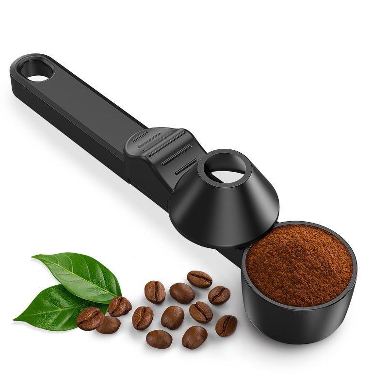 LimanChef Coffee Scoop & Funnel for Reusable K Cup Refillable Coffee Pods,Mess-Free Measuring Spoon 2 TBSP Capacity for Ground Coffee, Protein Powder & Tea, Funnel Design without Spilling(1, Black) - Image 1
