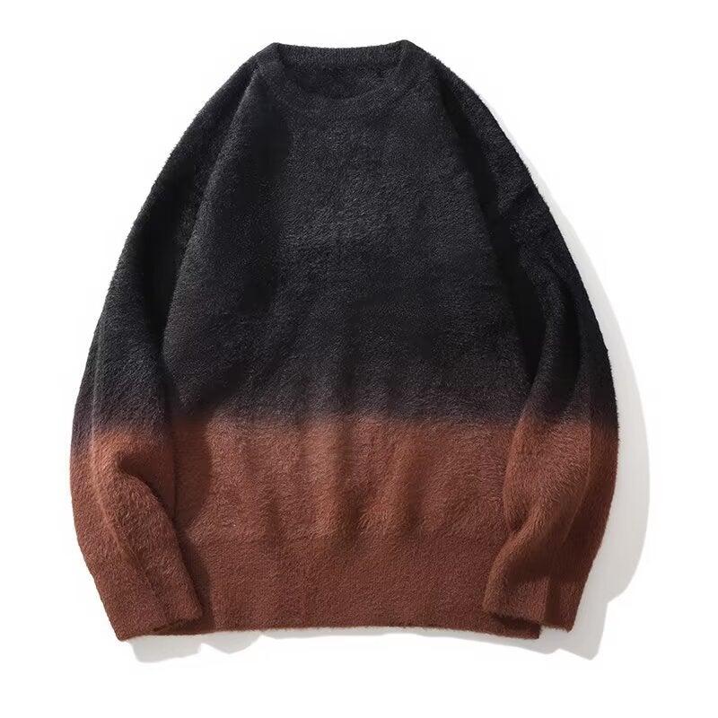Gradient Retro Men'S And Women'S 2024 Trendy Brand Pullover Loose Casual Sweater For Outer Wear Lazy Style High-End Sense - Image 4