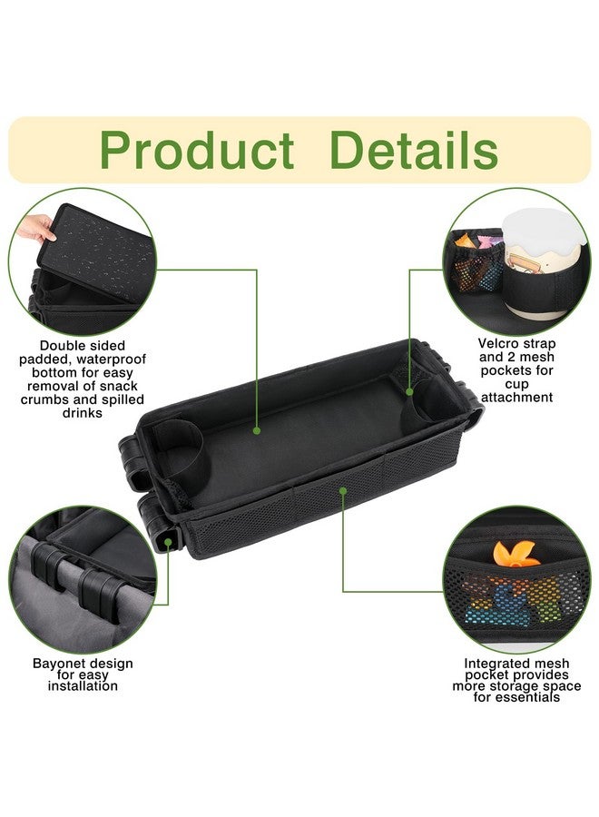 AROUY Stroller Snack Tray Attachment - Easy to Clean Universal Stroller Snack Tray for Wonderfold Wagon W4 Accessories with Cup Holder (L (W4 Model)) - Image 2