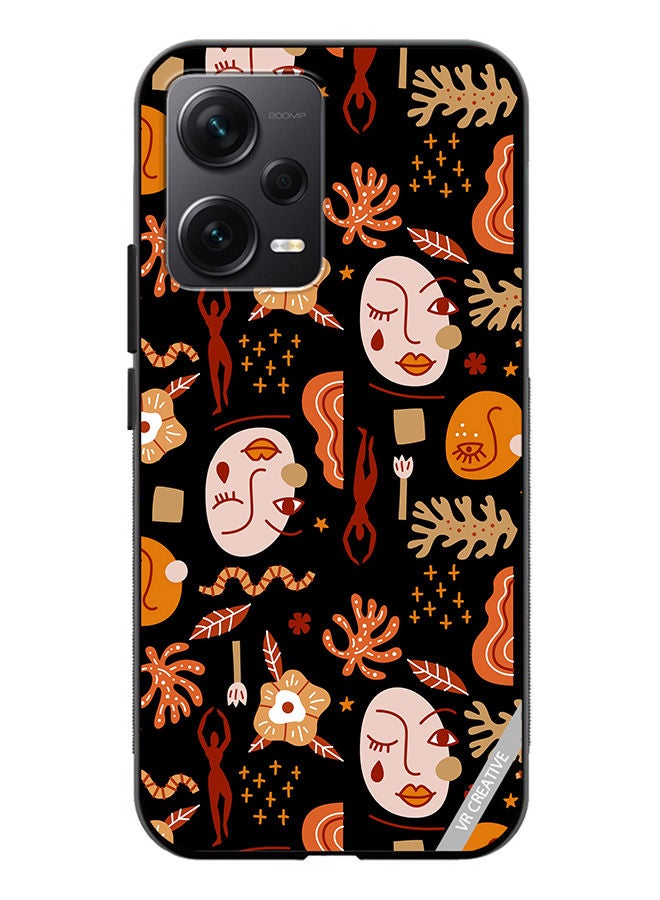 VR CREATIVE غطاء حماية لهاتف شاومي ريدمي نوت 12 بتصميم ظلال الأشخاص متعدد الألوان - Image 1