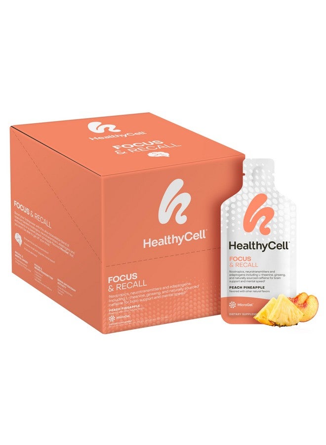 Healthycell Focus & Recall - Brain Supplement for Focus and Memory - Liquid Nootropics Supplement for Concentration & Alertness - L-theanine, Omega-3 - Maximum Absorption - 30 Gel Packs - Image 1