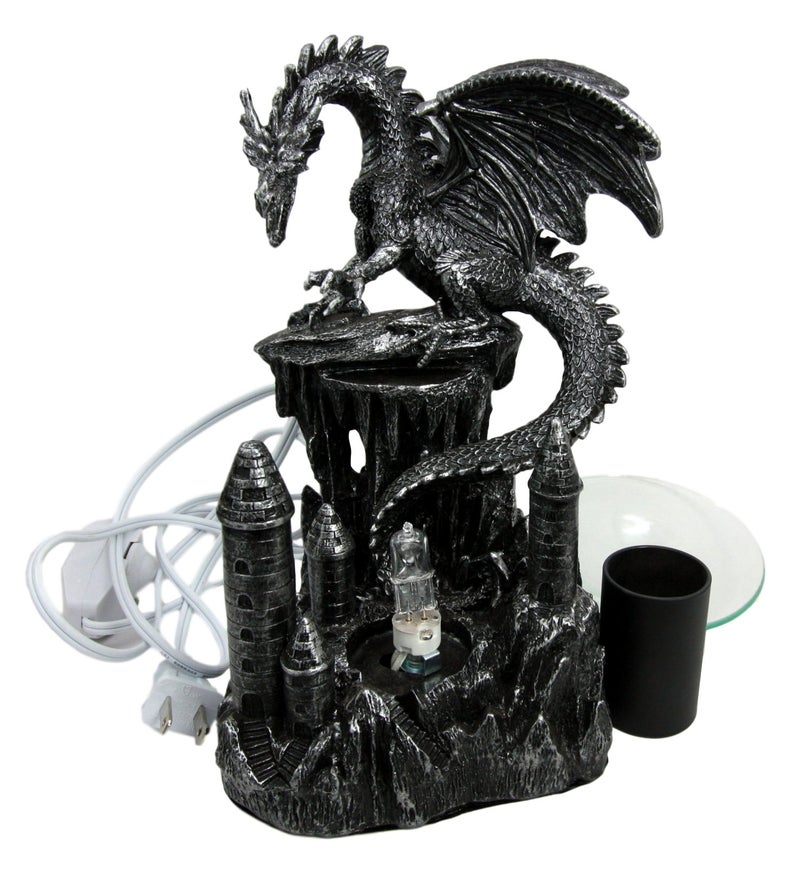Ebros Gift Ebros Smaug Castle Guardian Dragon Electric Oil Burner Tart Warmer Aroma Scent Statue 9.5" Tall Figurine Dungeons and Dragons Decorative Decor for Aromatherapy Accessory Halloween Prop - Image 5