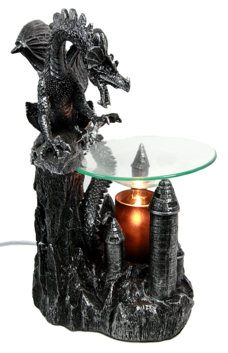 Ebros Gift Ebros Smaug Castle Guardian Dragon Electric Oil Burner Tart Warmer Aroma Scent Statue 9.5" Tall Figurine Dungeons and Dragons Decorative Decor for Aromatherapy Accessory Halloween Prop - Image 2