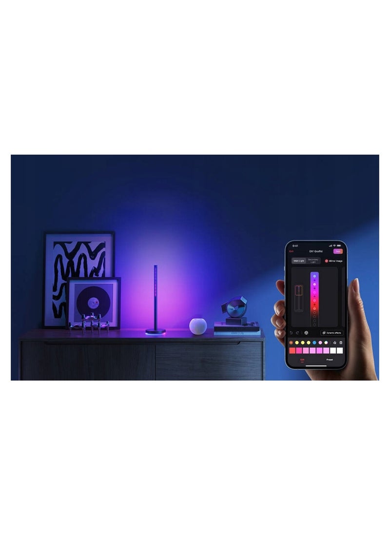 Yeelight - شريط إضاءة Yeelight Beam RGBIC | 16 مليون خيار لون | شريطان إضاءة ذكيان | إضاءة ثلاثية الجوانب مع تدفق الموسيقى | التحكم في التطبيق | مزامنة الألعاب | إضاءة خلفية للتلفزيون بارتفاع 16 بوصة - Image 1