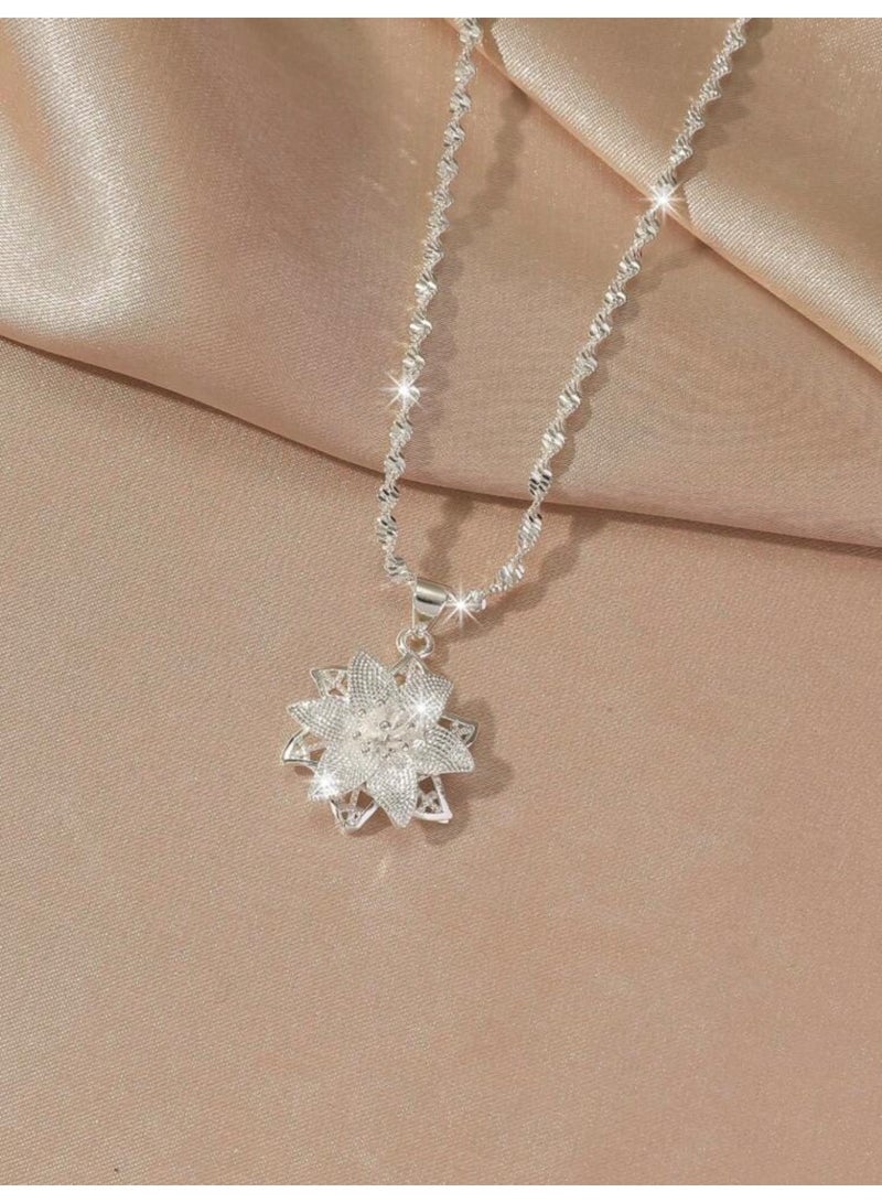 نيو ستايل سلسال نسائي بتصميم راقي وأنيق باللون الفضي اللامع - Image 1