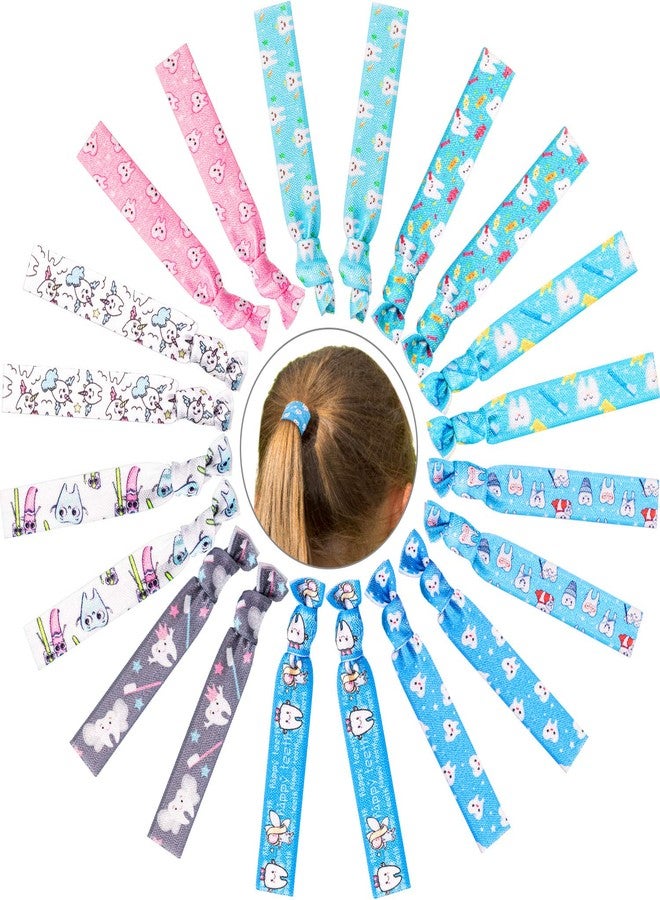 BBTO 20 Pieces Dental Gifts Hair Ties Tooth Patterned Headbands Elastic Ribbon Ponytail Holders No Crease Hairbands Accessories for Women Dental Hygienist Assistant Christmas Gifts - Image 2