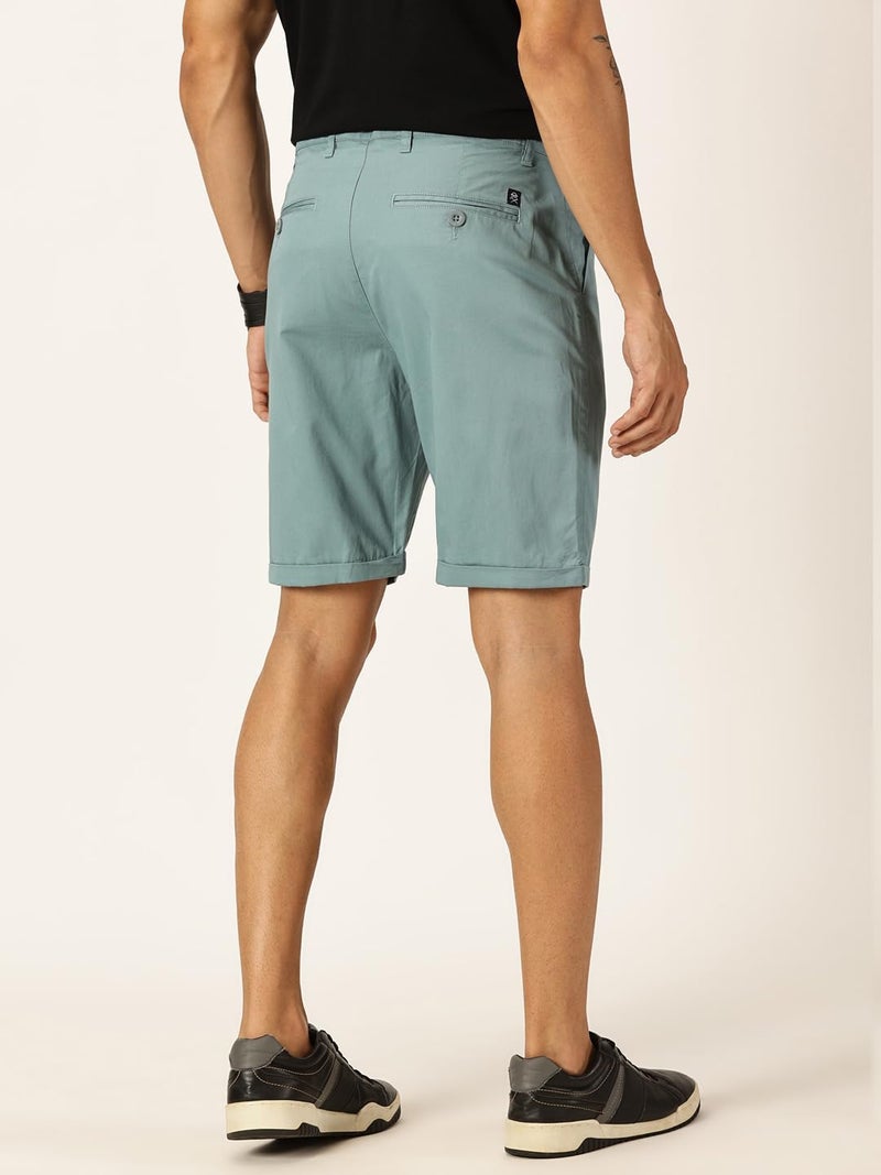 Thomas Scott Men 100% Cotton Smart Chino Shorts (TSS038_Midblue, 40) - Image 4