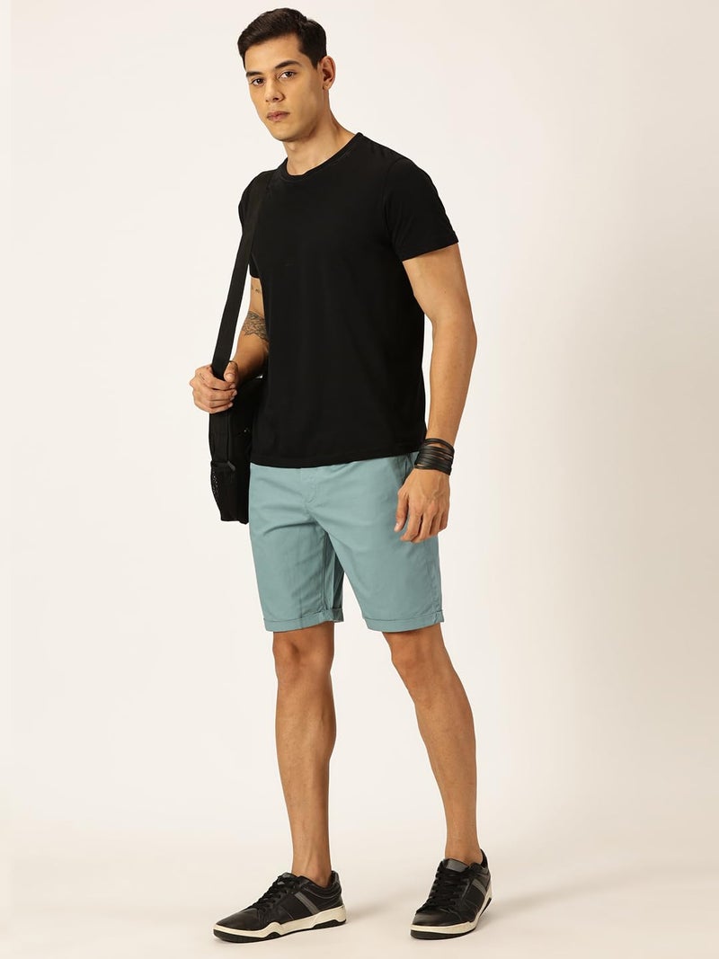 Thomas Scott Men 100% Cotton Smart Chino Shorts (TSS038_Midblue, 40) - Image 5