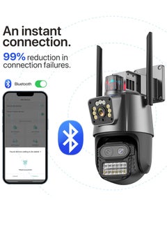 8MP Three Lens WIFI IP Camera 4K HD Dual Screen PTZ Camera Auto Tracking Security CCTV Camera 4MP P2P Video Surveillance iCSee
