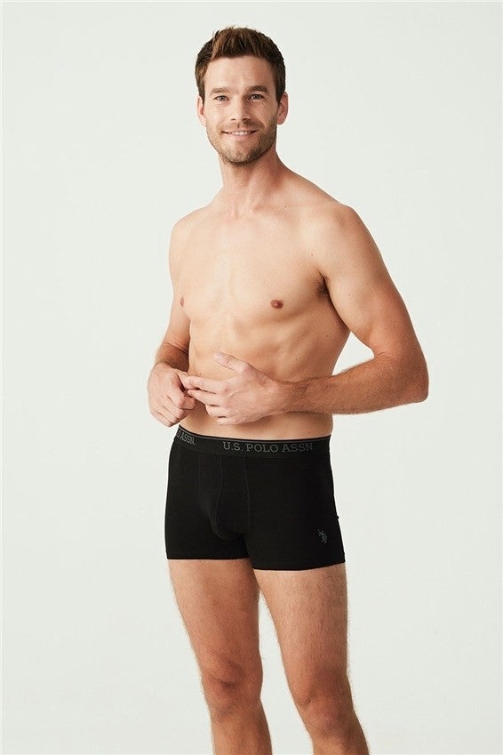 U.S. Polo Assn. BASE. Polo Assn. Men's Anthracite Melange - Black 3-Piece Boxer  - Image 2