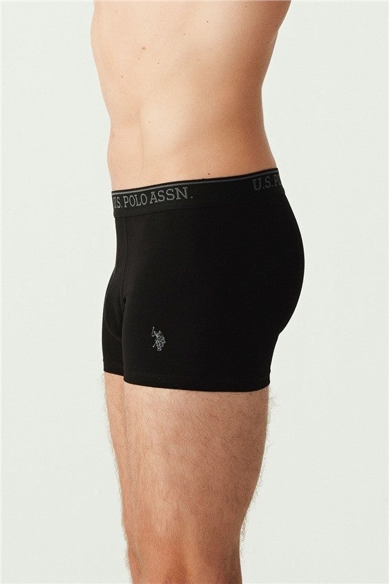 U.S. Polo Assn. BASE. Polo Assn. Men's Anthracite Melange - Black 3-Piece Boxer  - Image 3