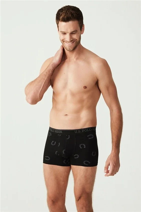 U.S. Polo Assn. BASE. Polo Assn. Men's Anthracite Melange - Black 3-Piece Boxer