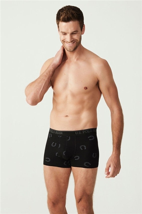 U.S. Polo Assn. BASE. Polo Assn. Men's Anthracite Melange - Black 3-Piece Boxer  - Image 5