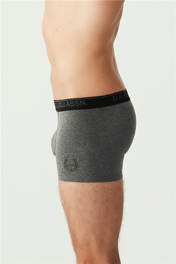 U.S. Polo Assn. BASE. Polo Assn. Men's Anthracite Melange - Black 3-Piece Boxer
