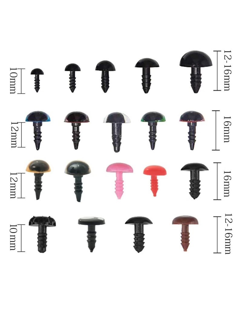 يا إلهي بلاستيك آمن وأنوف بغسالات عيون 1040 ، دمية دب حرفية دمية أنف دمية للدمية ، دمية ، دب ، حرف يدوية ، لعبة كروشيه حيوانات محشوة بأحجام متنوعة - Image 3